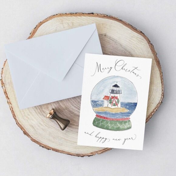 Nantucket Snowglobe Christmas Cards - Picture 1 of 6